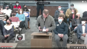 ‘If you don’t wear the f***ing mask, you get the f*** out of here!’ School board member repeatedly curses at maskless man during public comment