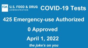 425 Different Tests for COVID Still Have Emergency Use Authorizations from the FDA in Third Year of “Pandemic”